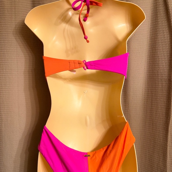 Victoria's Secret Pink & Orange Bikini Suit Women's 32D - Picture 4 of 8